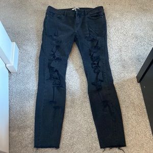 Black ripped jeans